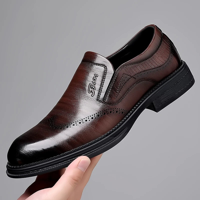 Chaussures habillées en cuir de style britannique pour hommes