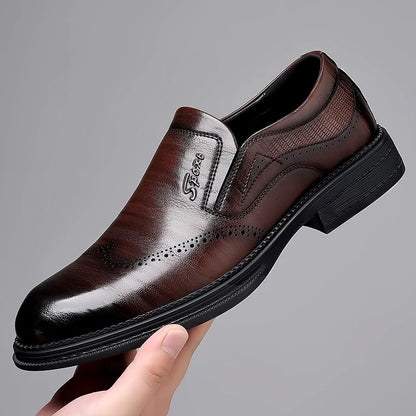 Chaussures habillées en cuir de style britannique pour hommes