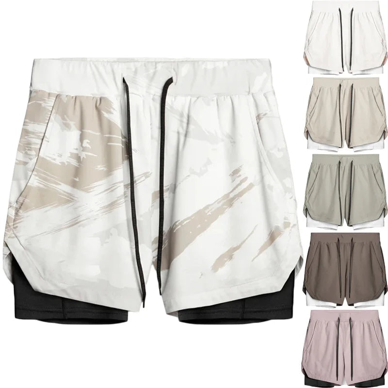 Summer Quick-Dry Double-Layer Gym Shorts for Men