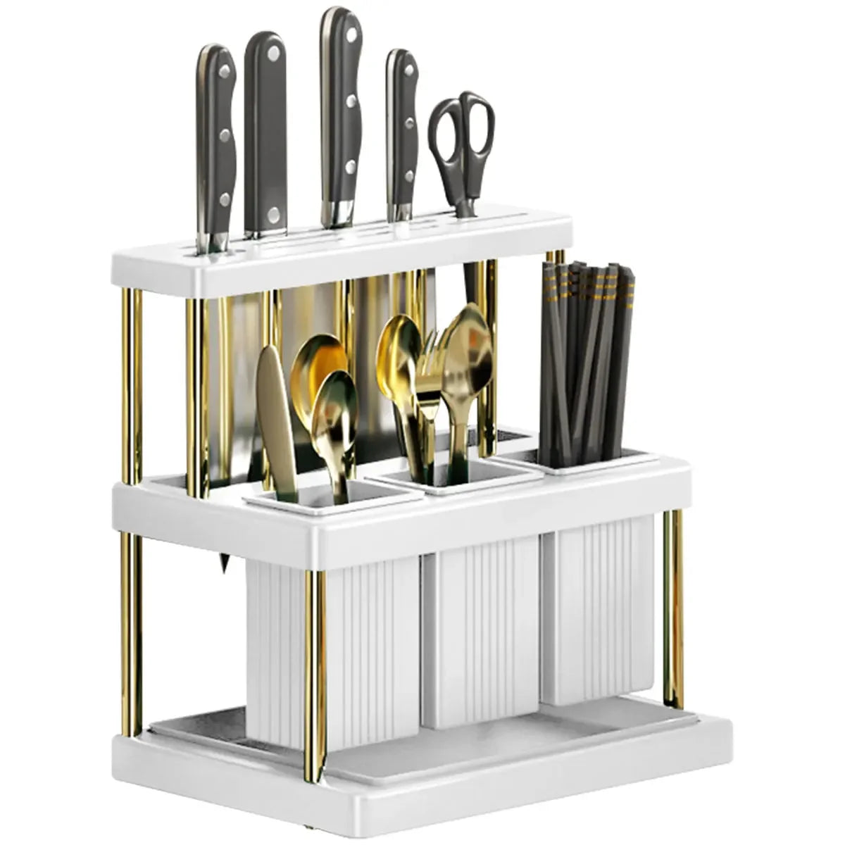 Multi-Function Kitchen Knife Holder Organizer Rack