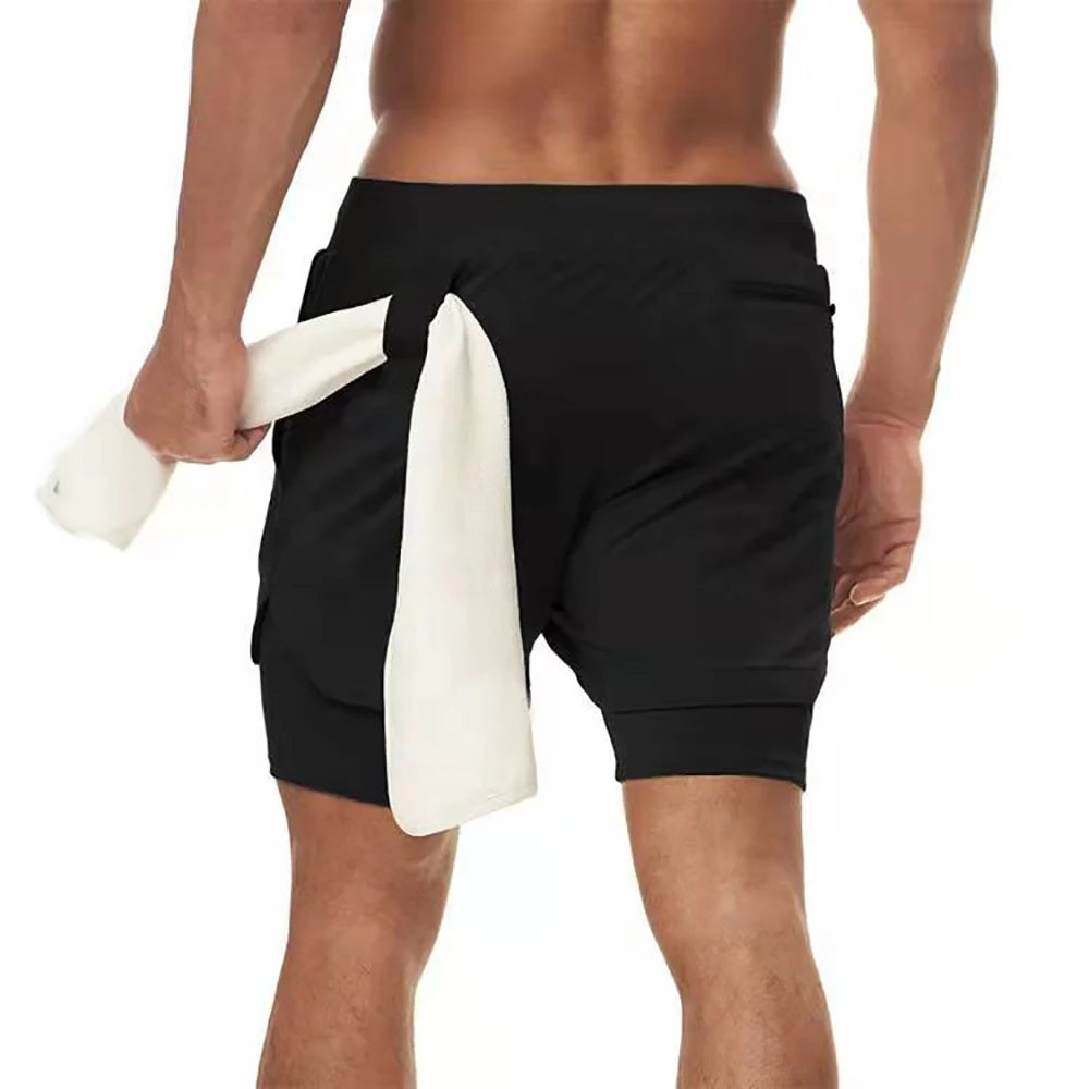 2-in-1-Doppeldeck-Laufshorts für Herren