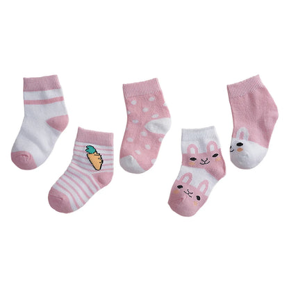 Enfants 5 paires de chaussettes à imprimé animal