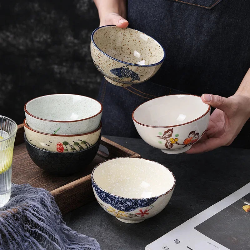 Japanese-Inspired 4.5-Inch Ceramic Rice Bowl