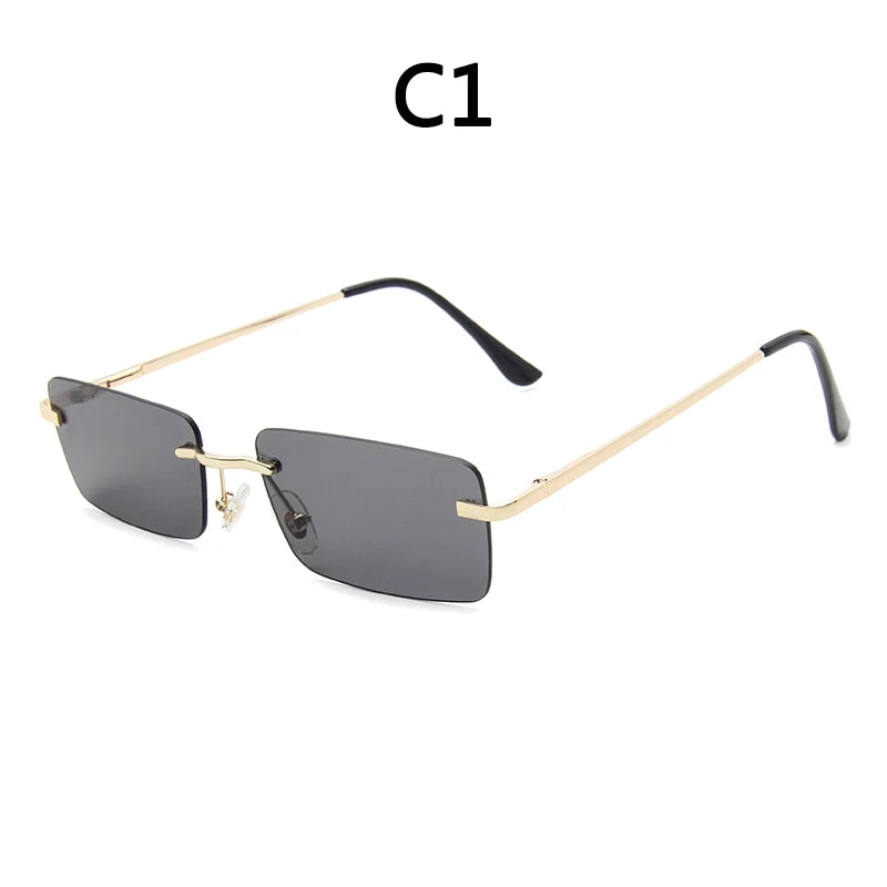 Randlose quadratische Sonnenbrille für Damen