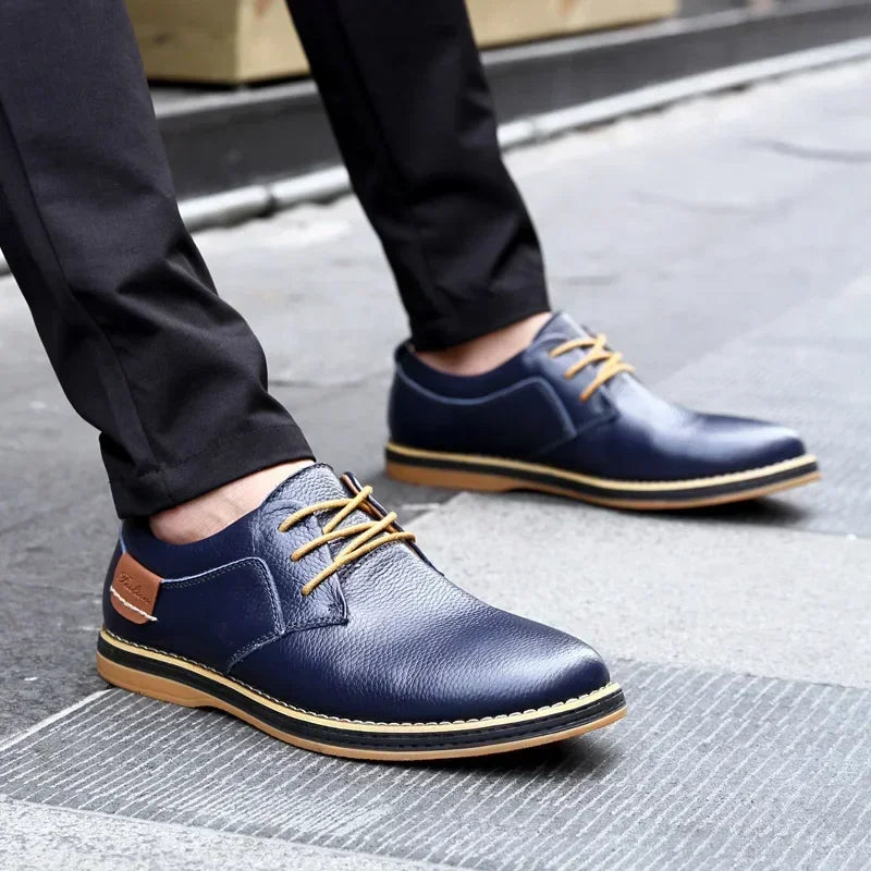 Genuine Leather Casual Sneakers for Men