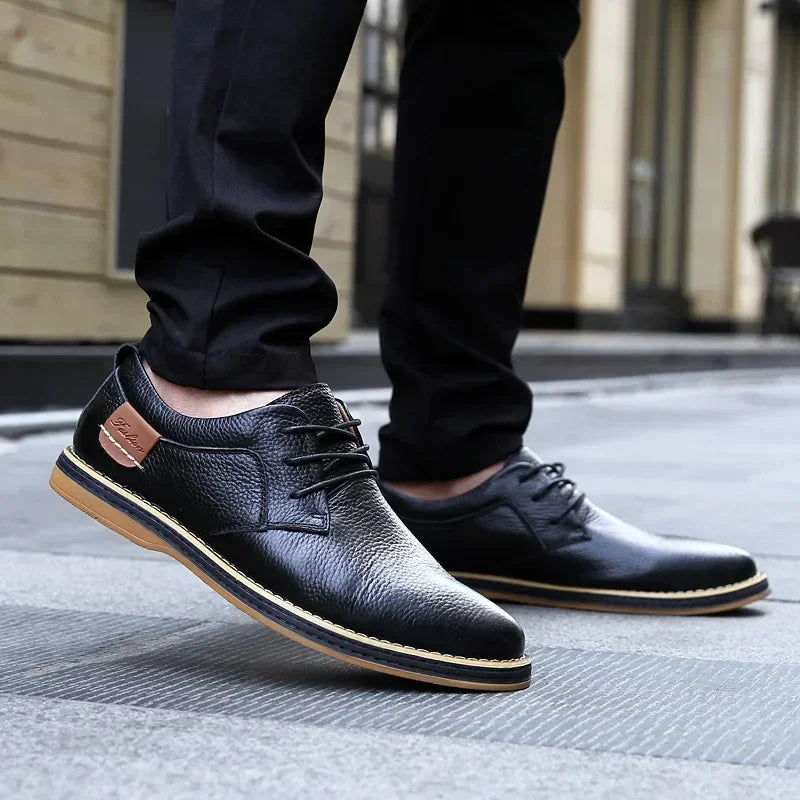 Genuine Leather Casual Sneakers for Men