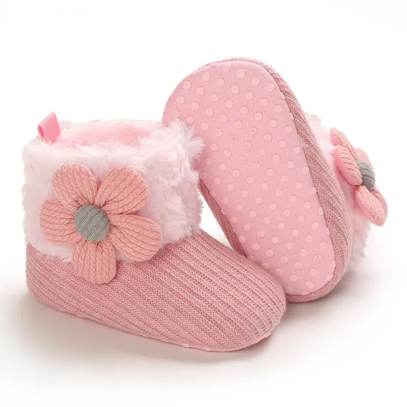 Chaussures chaudes pour bébé rose d'automne