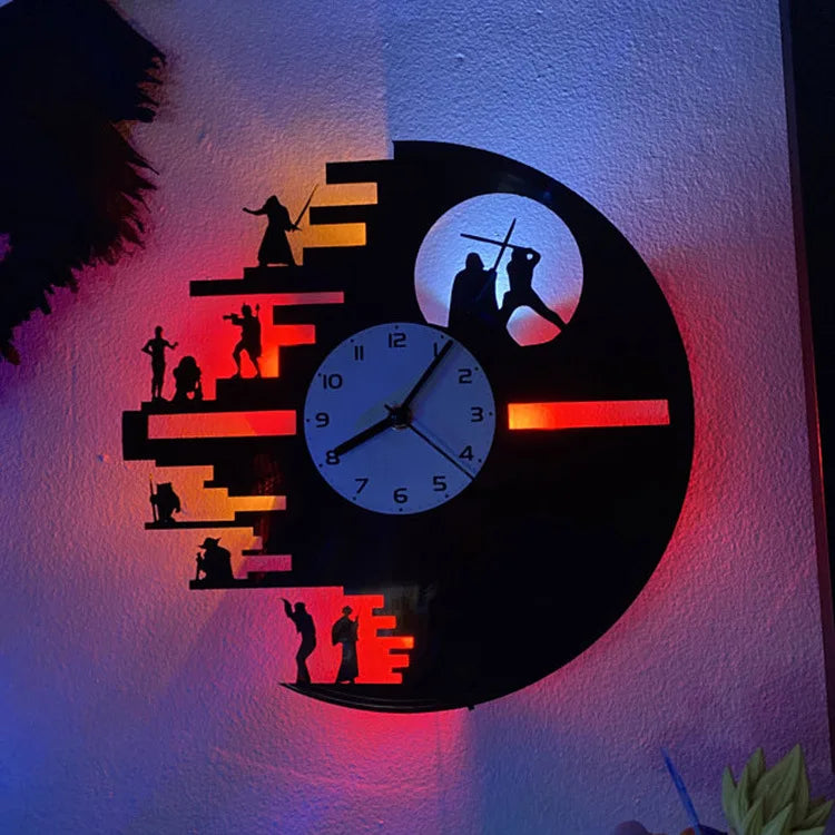 Nordic Remote Control Creative Vinyl Record LED Wall Clock
