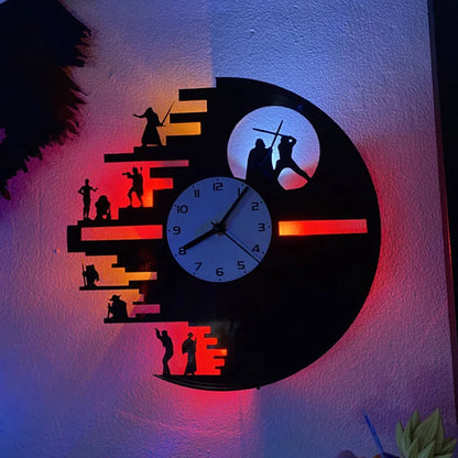 Nordic Remote Control Creative Vinyl Record LED Wall Clock