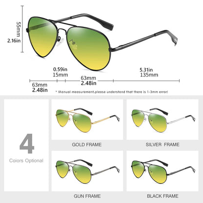 Photochrome Unisex-Tag-Nacht-Sonnenbrille