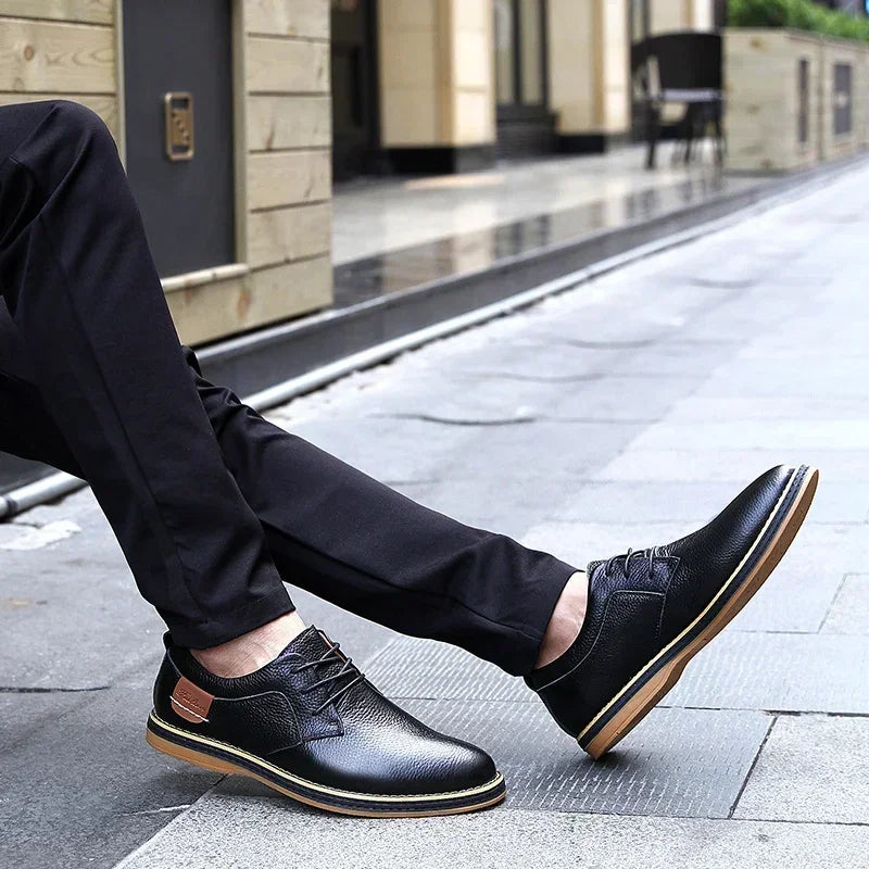 Genuine Leather Casual Sneakers for Men