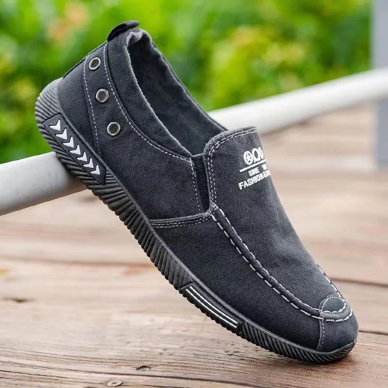 Men's Slip On Denim Canvas High Top Sneakers