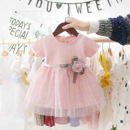 Toddler Girl Tutu Dress - Short Sleeve Princess Wedding Dress