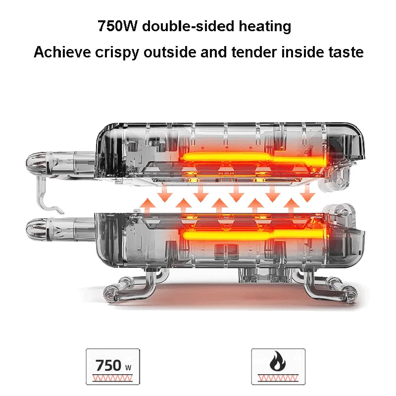 Electric Waffle Maker 6 In 1 Toaster Breakfast Machine