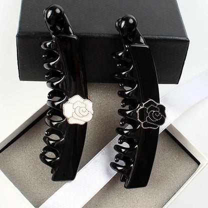 Pinces à cheveux verticales en forme de banane - Pince à queue de cheval simple 