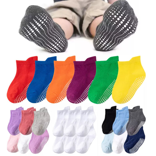 6 Pairs Cotton Anti-slip Boat Socks