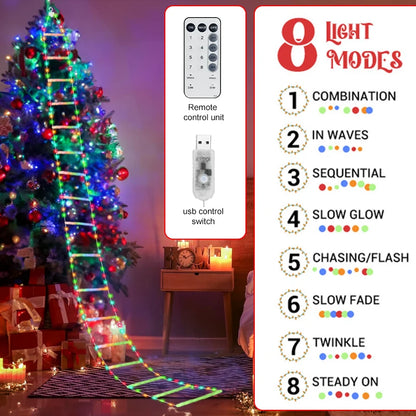 Santa Claus Ladder LED String Lights