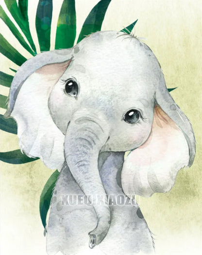 Peinture de dessin animé animal broderie diamant point de croix plante feuille