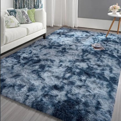 Tie-Dye Gradient Washable Fluffy Soft Living Room Carpet