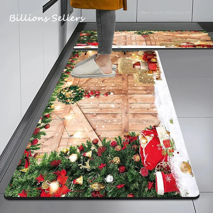 Christmas Themed Anti-Slip Kitchen & Home Floor Mats