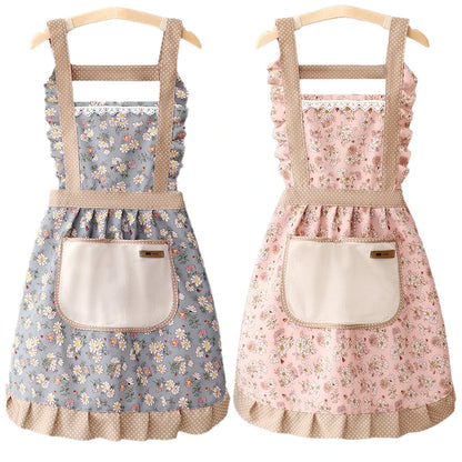 Stain-Resistant Canvas Floral Apron