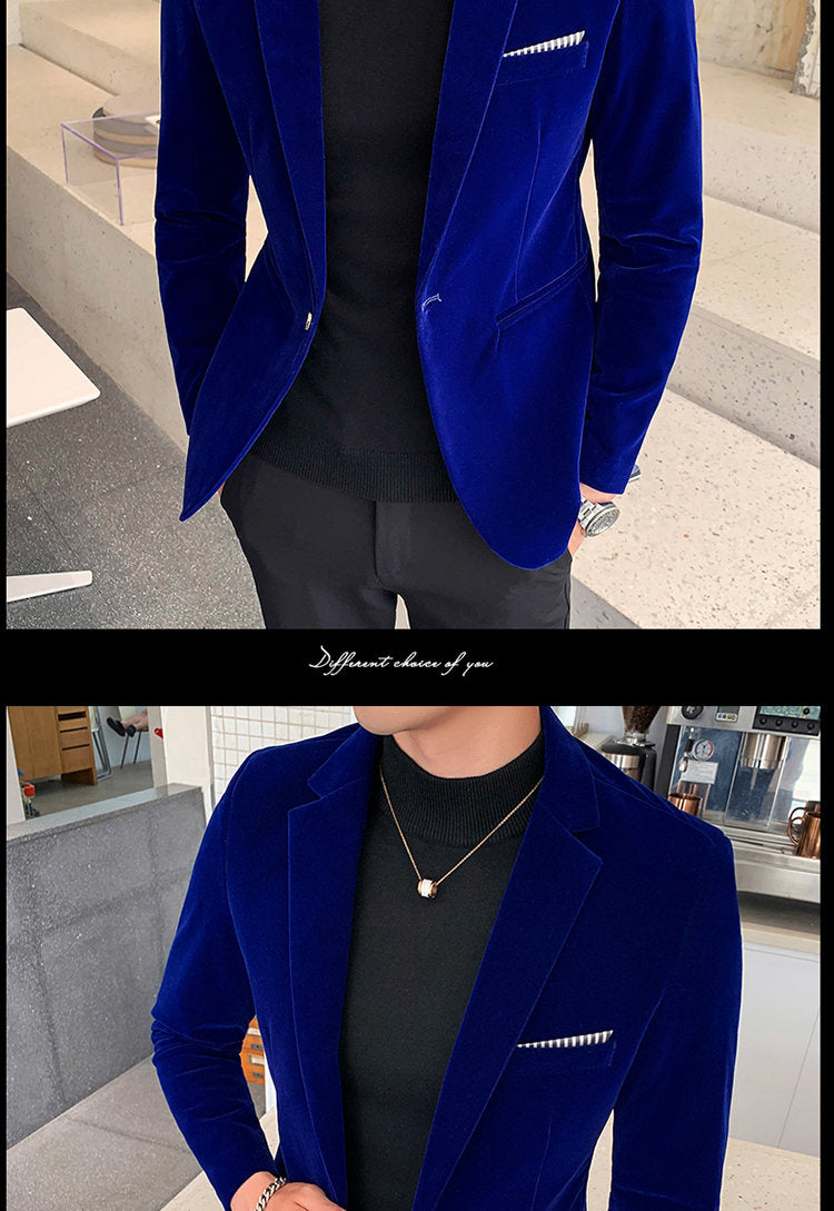 Men's American Style Velvet Blazer
