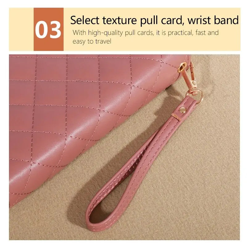 Women's Simple Sewing Line Zipper Coin Clutches