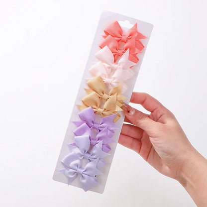 Ensemble de pinces à cheveux pour enfants avec ruban gros-grain coloré