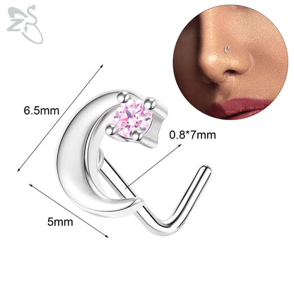 Anneaux de nez pendants en forme d'oeil de papillon pour femmes, 1 pièce