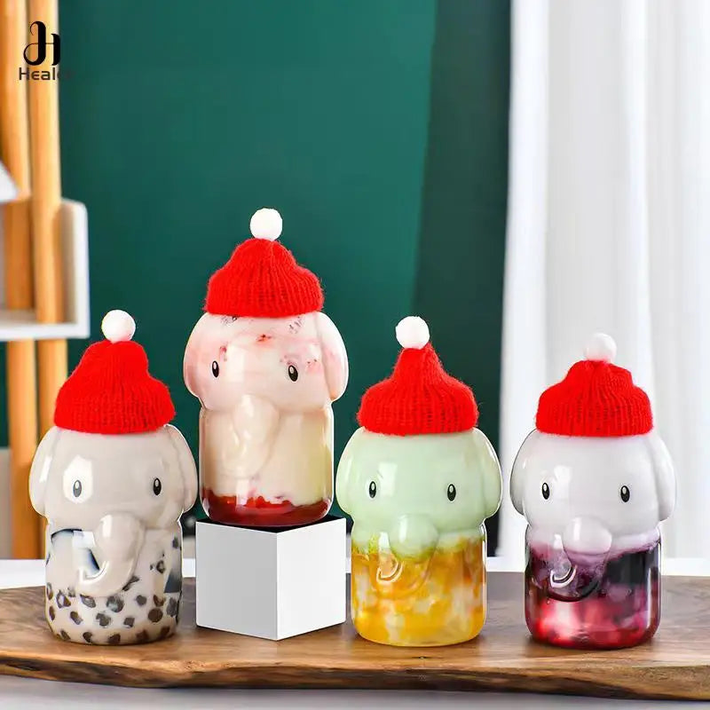 Christmas Snowman Plastic Juice Bottles