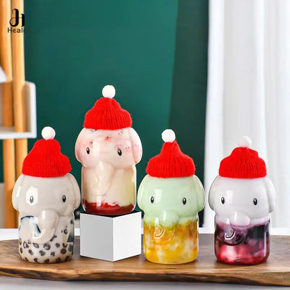 Christmas Snowman Plastic Juice Bottles