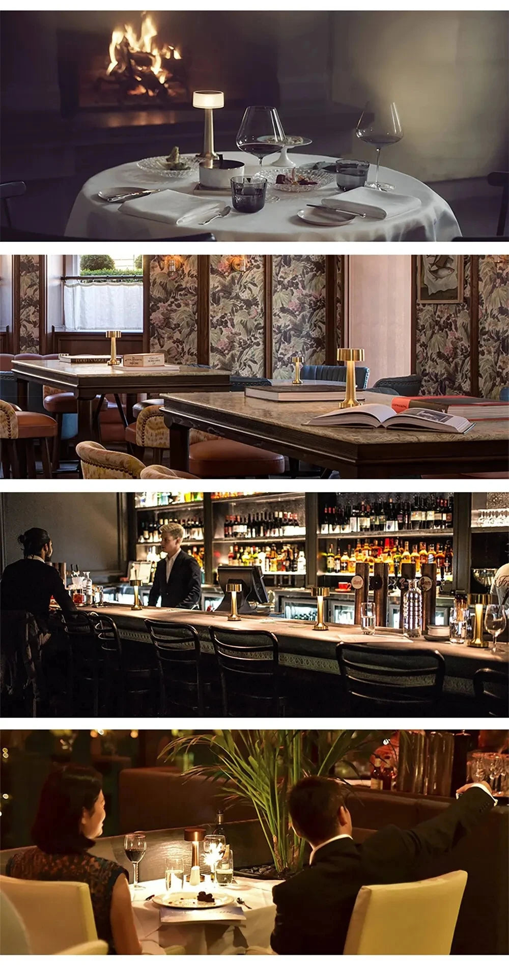 Lampe de table LED sans fil à commande tactile