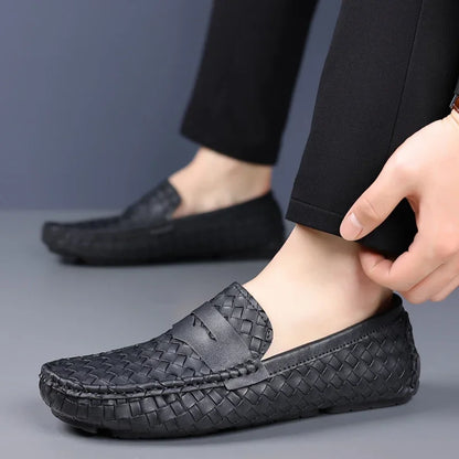 Men's Handmade Flat Casual PU Leather Moccasins
