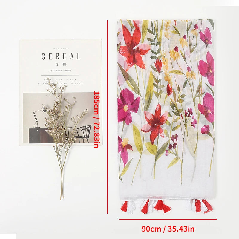Floral Printed Women's Hijab Scarf