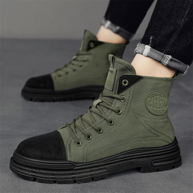 Men's Designer Canvas Ankle Boots