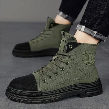 Men's Designer Canvas Ankle Boots