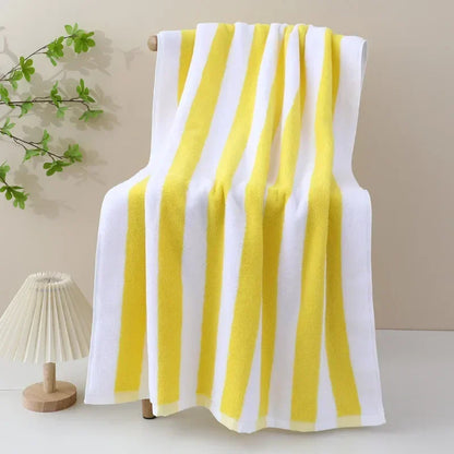Serviette de plage tissée absorbante à rayures 