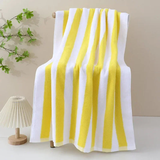 Serviette de plage tissée absorbante à rayures 