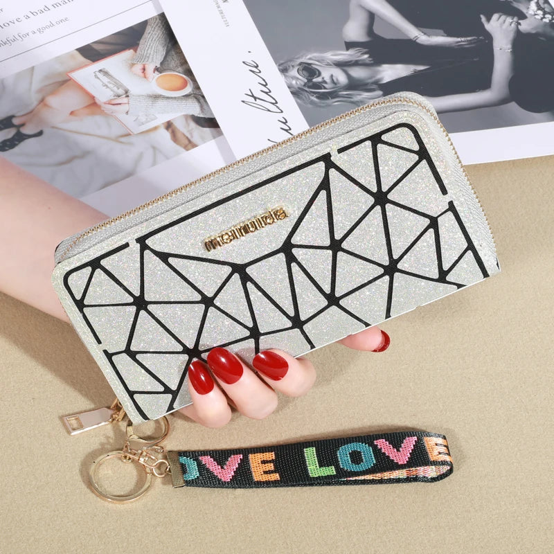 Porte-cartes à fermeture éclair Pochettes en cuir PU