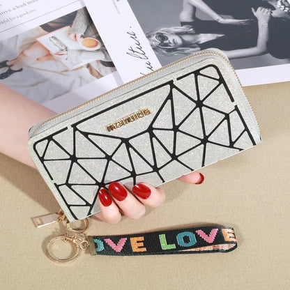 Porte-cartes à fermeture éclair Pochettes en cuir PU