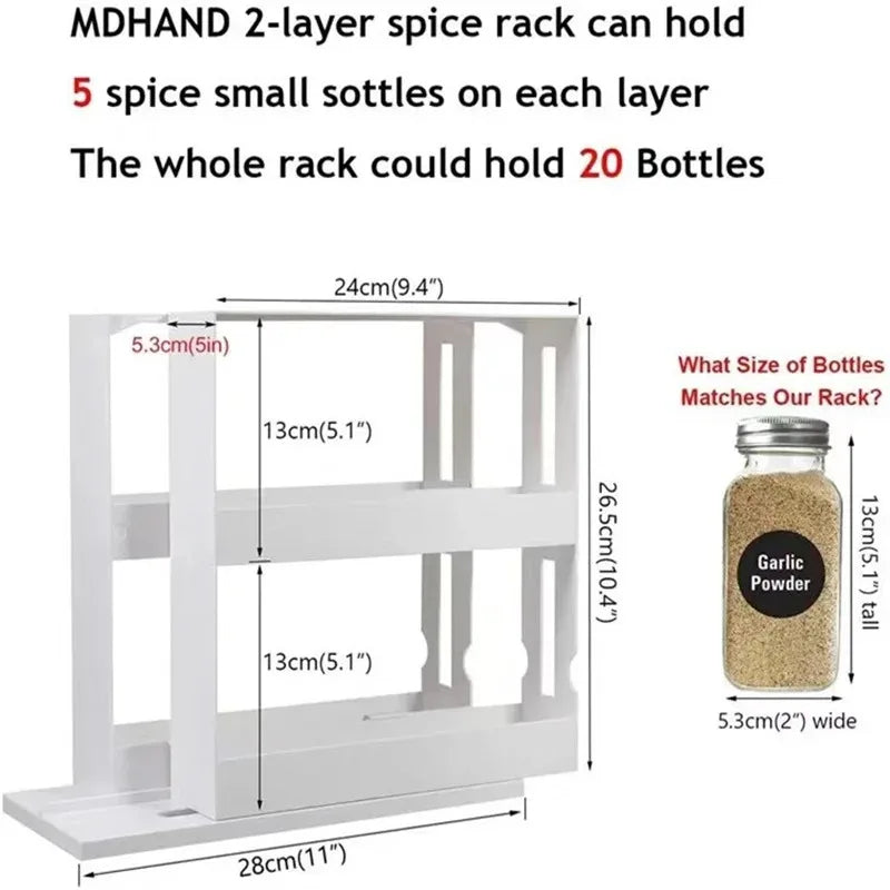 Rotierender 2-stufiger Gewürzregal-Organizer