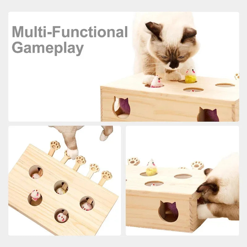 Indoor Solid Wood Cat Toys