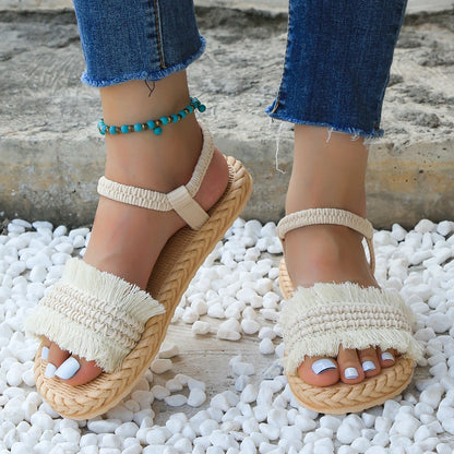 Non-Slip Tassel Shoelace Sandals