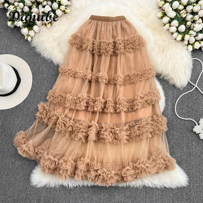 A-line High Waist Tulle Tutu Skirt