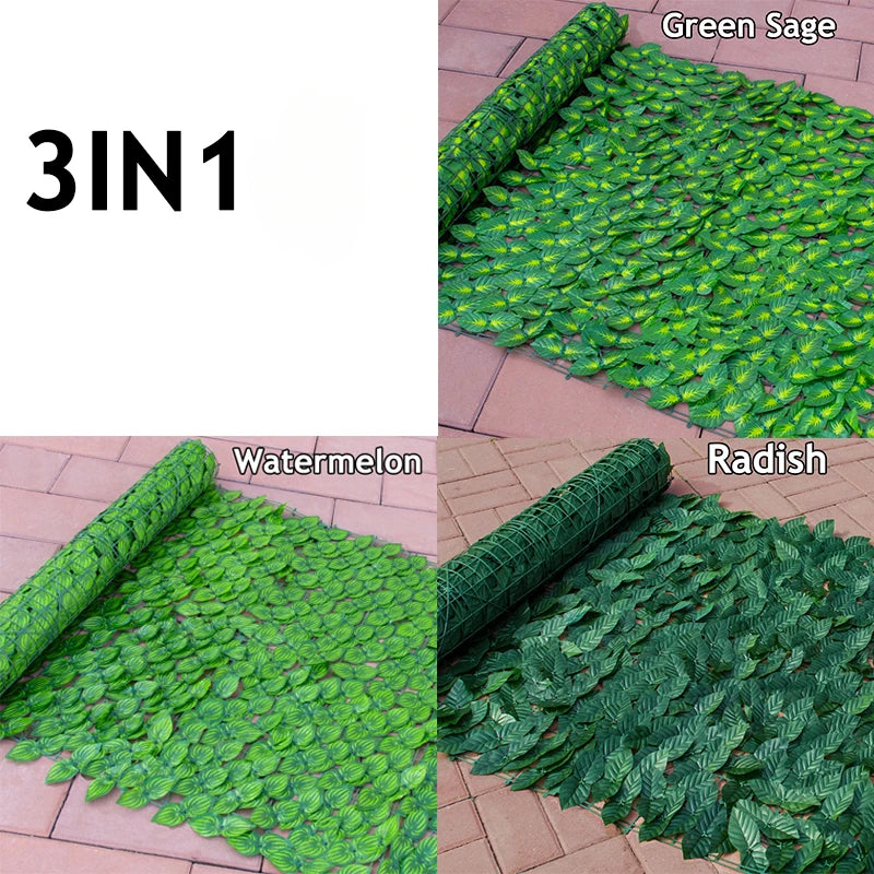 Clôture de confidentialité de mur végétal artificiel avec feuille en plastique