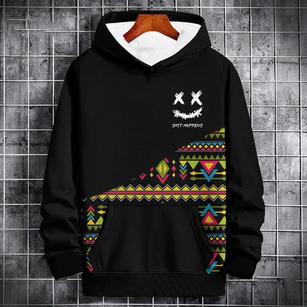 Sweat-shirt/sweat à capuche patchwork 3D pour homme