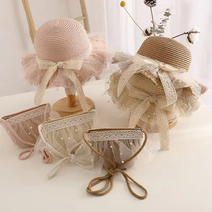 Lace Flower Kids Beach Straw Hat