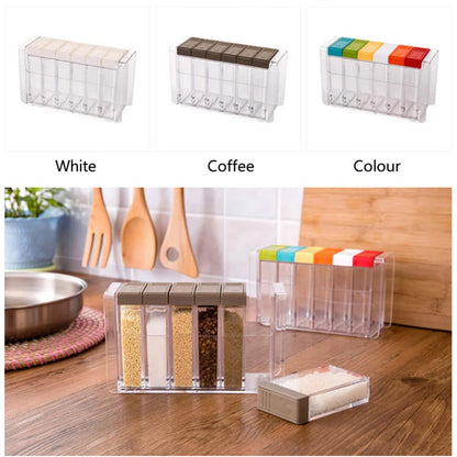 6-Piece Transparent Spice Seasoning Storage Set