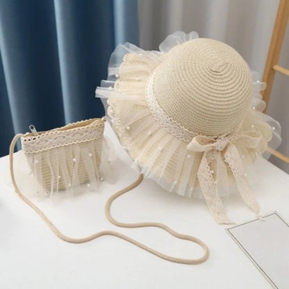 Lace Flower Kids Beach Straw Hat