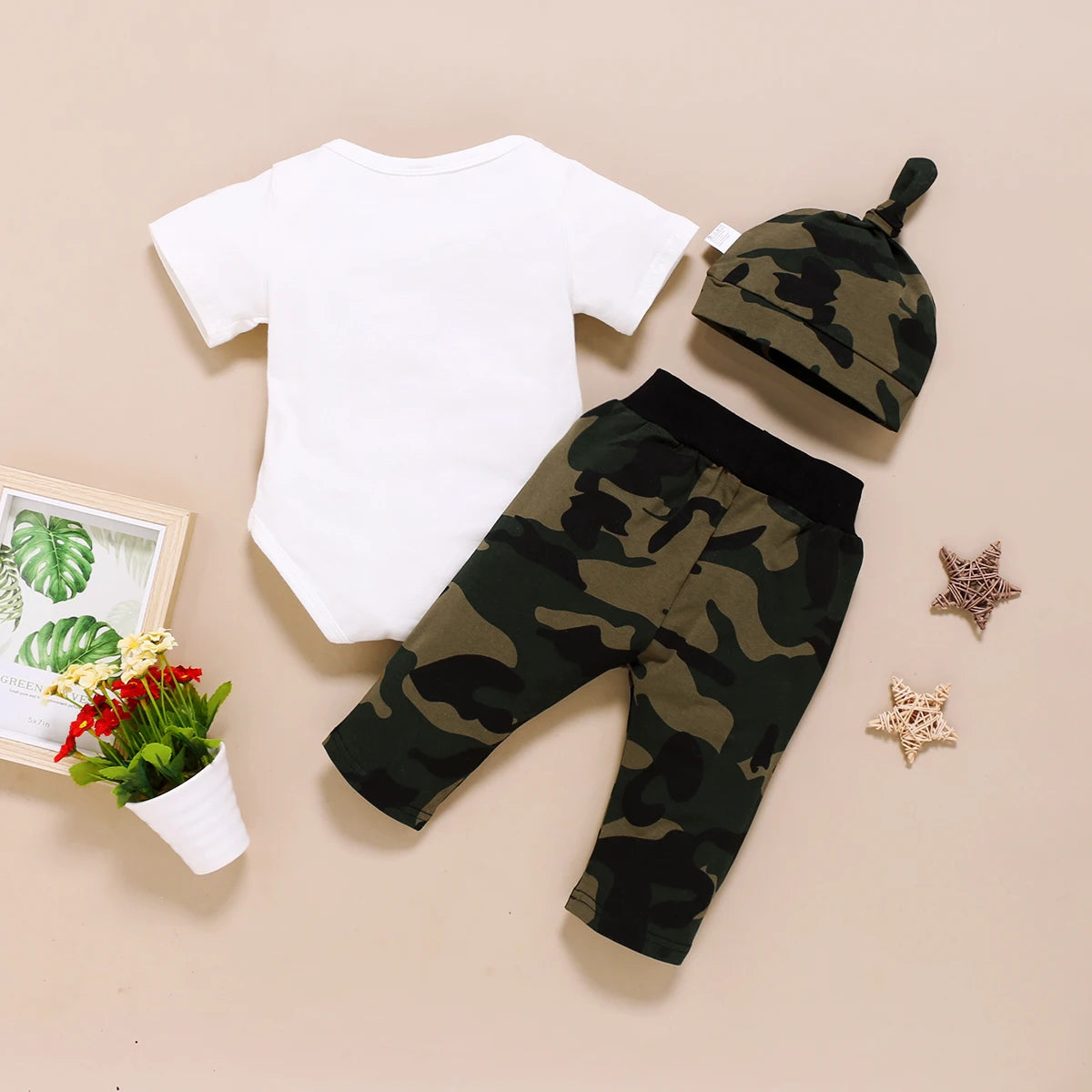 Stylish Newborn Camouflage Outfit